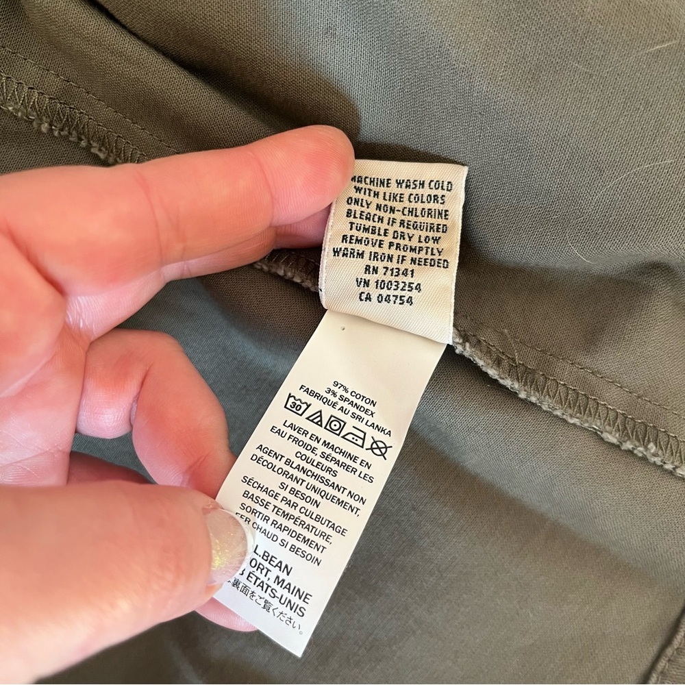 L.L. Bean Classic Utility Jacket Coat Olive Army Green Women's Small Petite - Picture 11 of 13